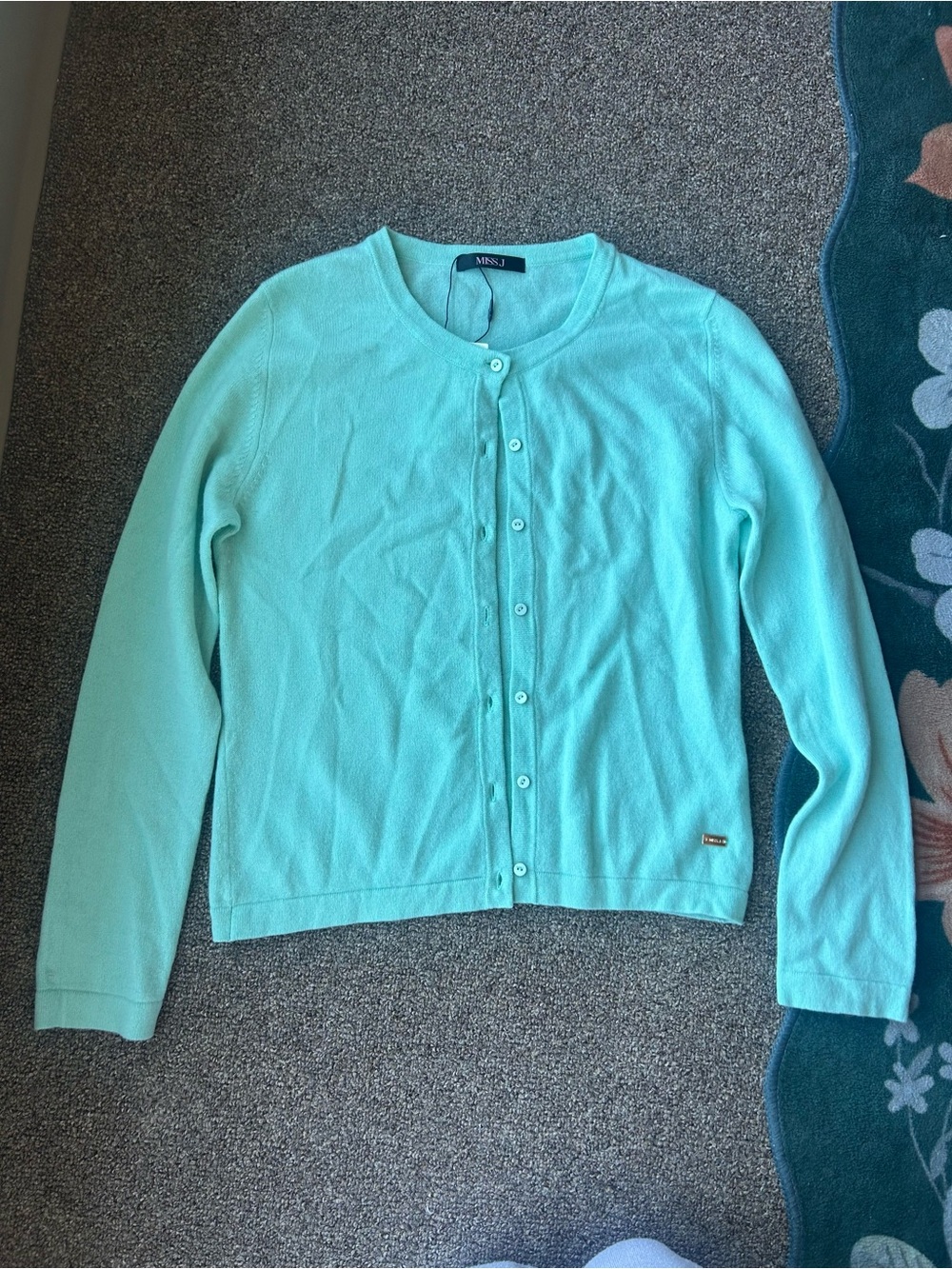 NWT 100% cashmere aqua cardigan  - MISS J